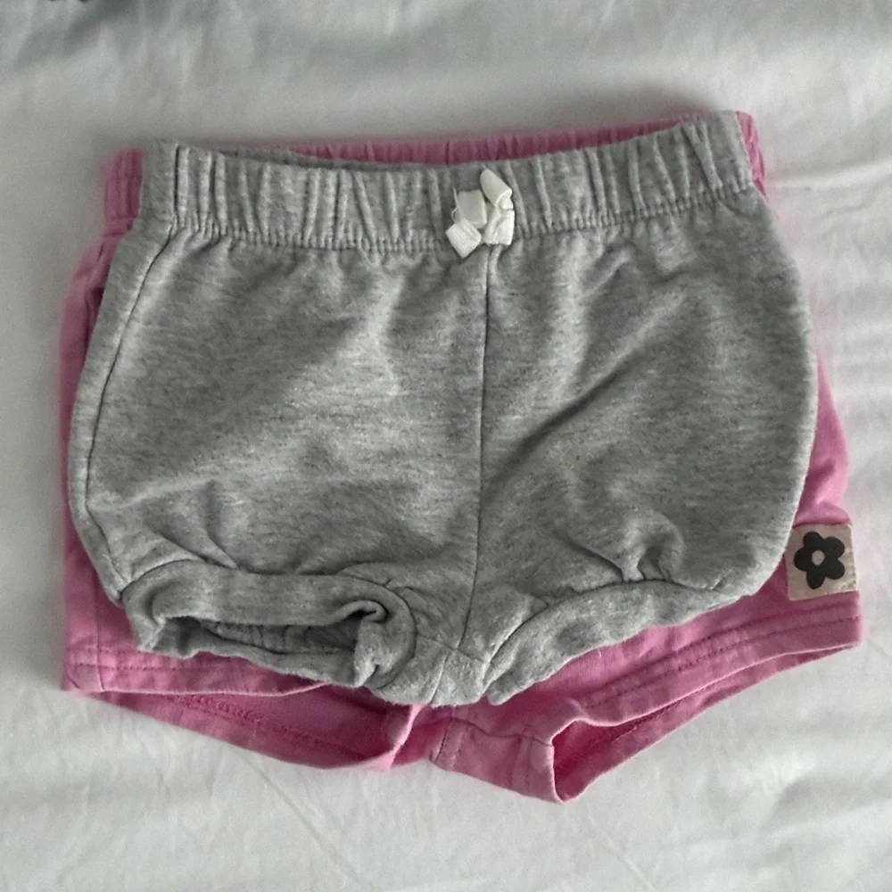 Pink, blue and Gray Kids Shorts 6-9 months